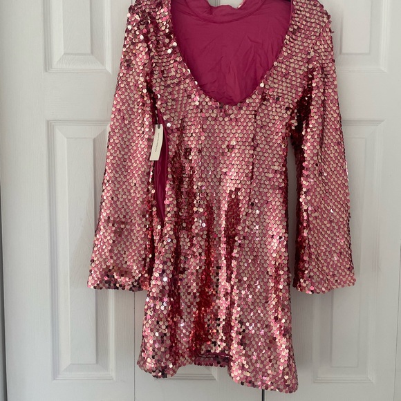 Anthropologie Sequin Pink Dress - Picture 5 of 5